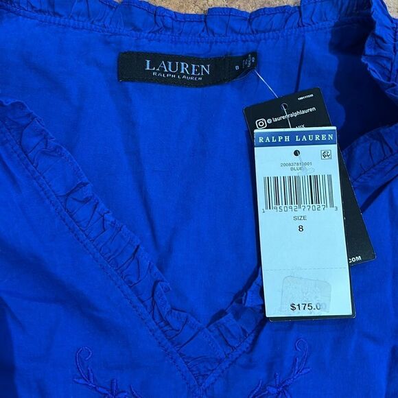 NWT Lauren Ralph Lauren Women's Ruffle Trimmed Dress Size 8 - Picture 11 of 16